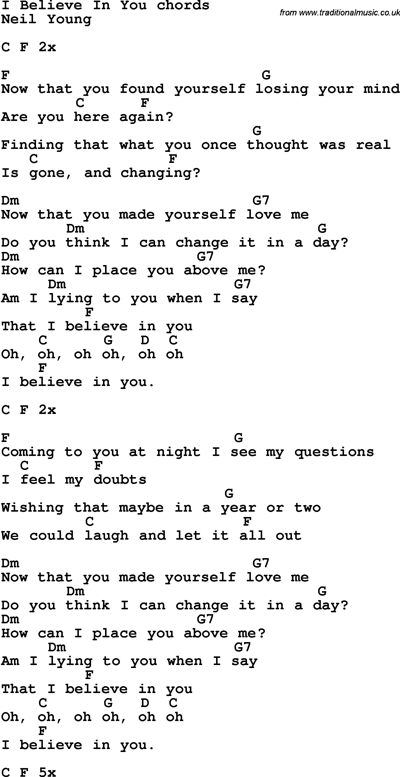 tell me why neil young lyrics chords