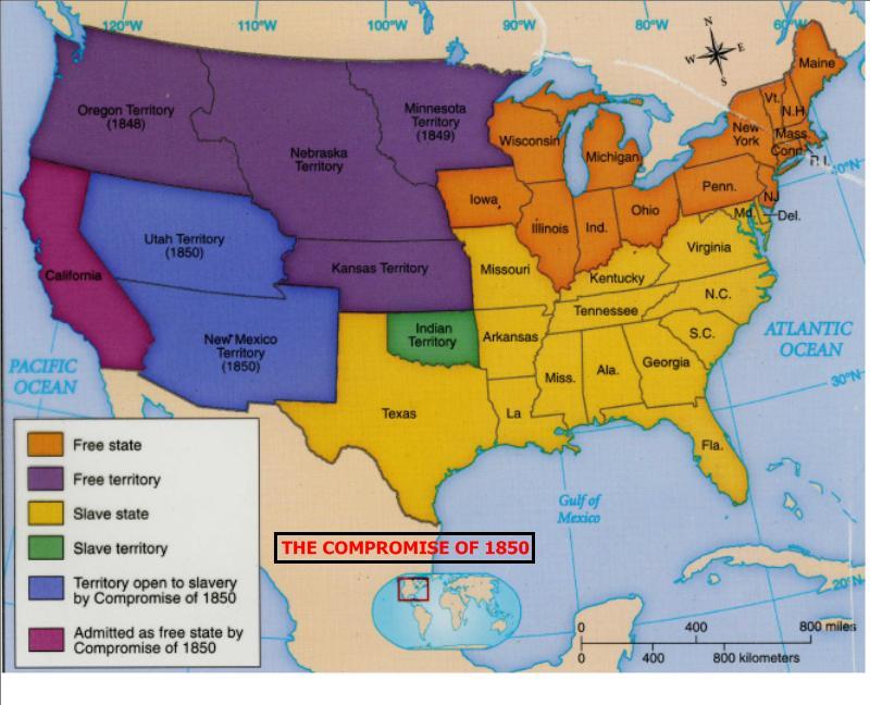 Compromise Of 1850 Map Compromise Of 1850 Quotes. Quotesgram