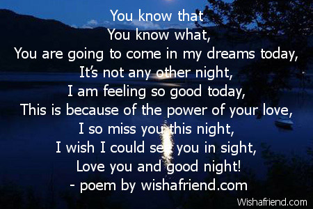 Sweet goodnight poems for him