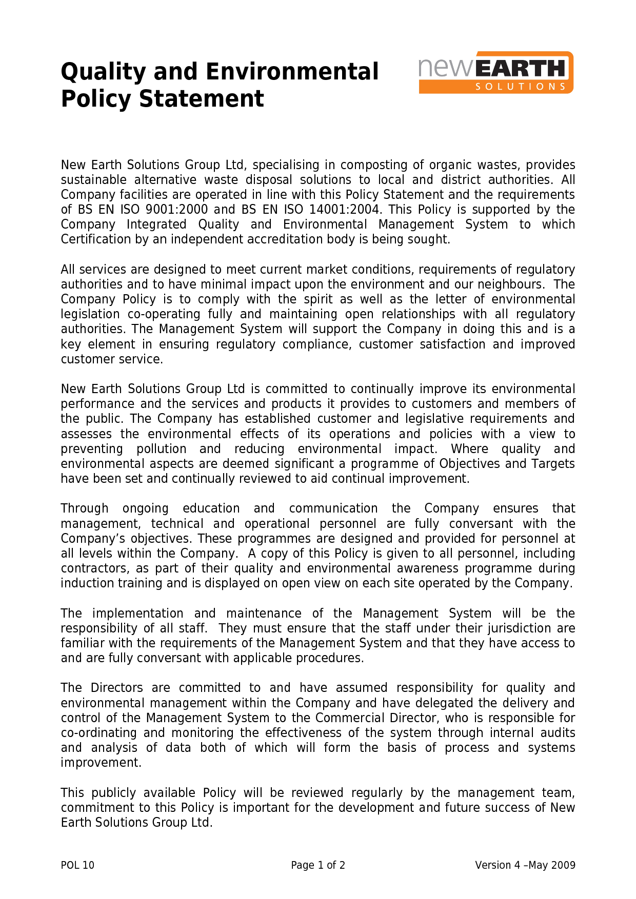 Sample of quality statements picture