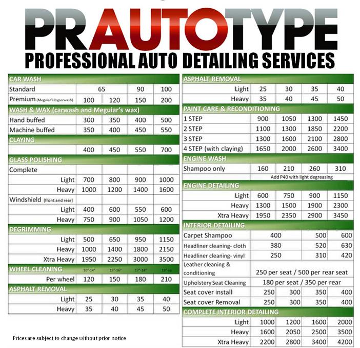 auto-detail-price-list-template