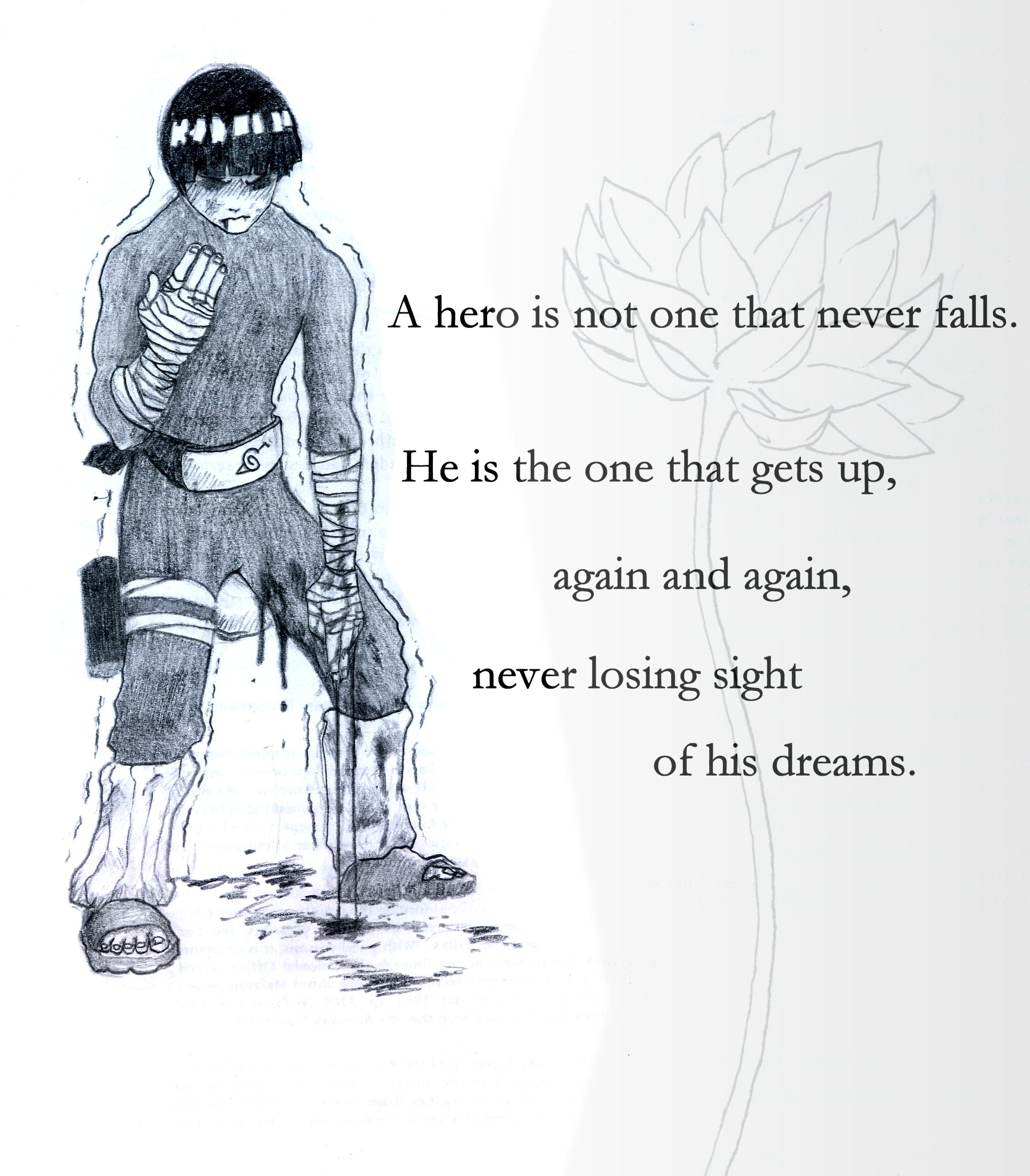 Rock Lee Fighting Quotes.