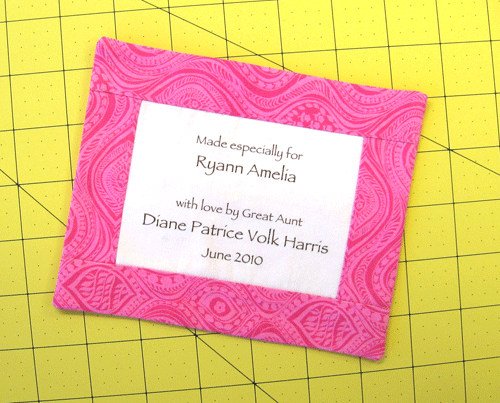 Quilt label sayings for baby