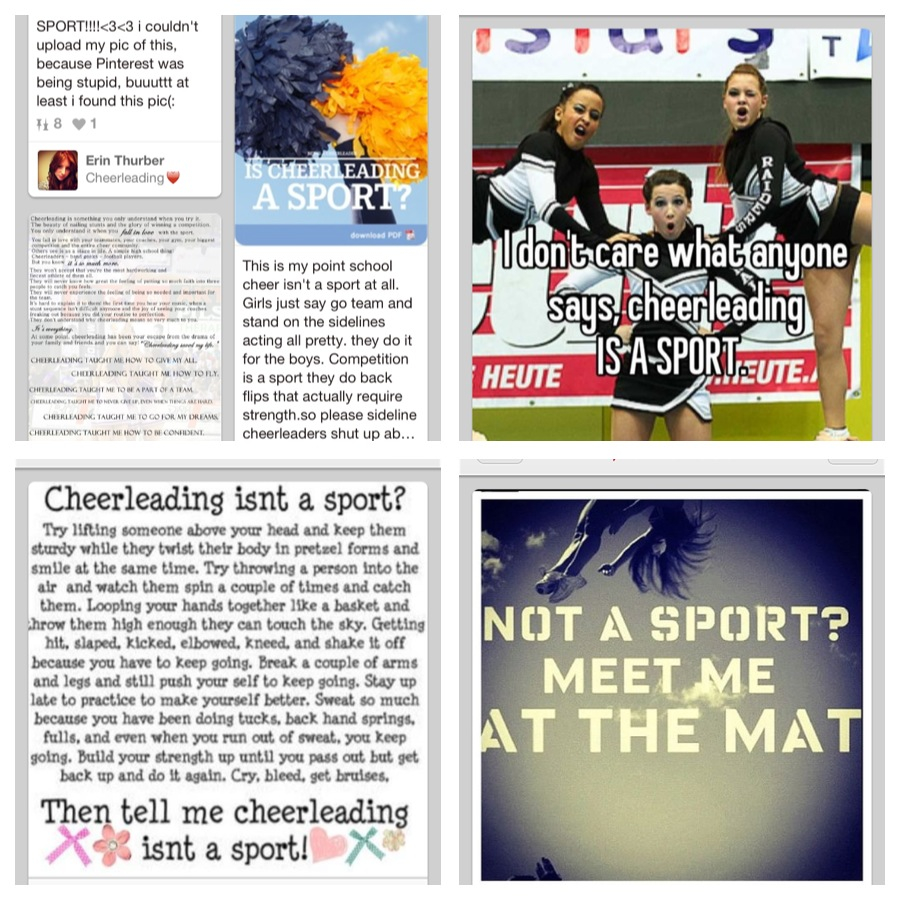 is cheerleading a sport essay Thesis statement cheerleading should be considered a sport because it is more than just the cheering and chanting, it takes athleticism, endurance, and strength to compete as a cheerleader they don't know how long or how often they practice. is cheerleading a sport essay Thesis statement cheerleading should be considered a sport because it is more than just the cheering and chanting, it takes athleticism, endurance, and strength to compete as a cheerleader they don't know how long or how often they practice.