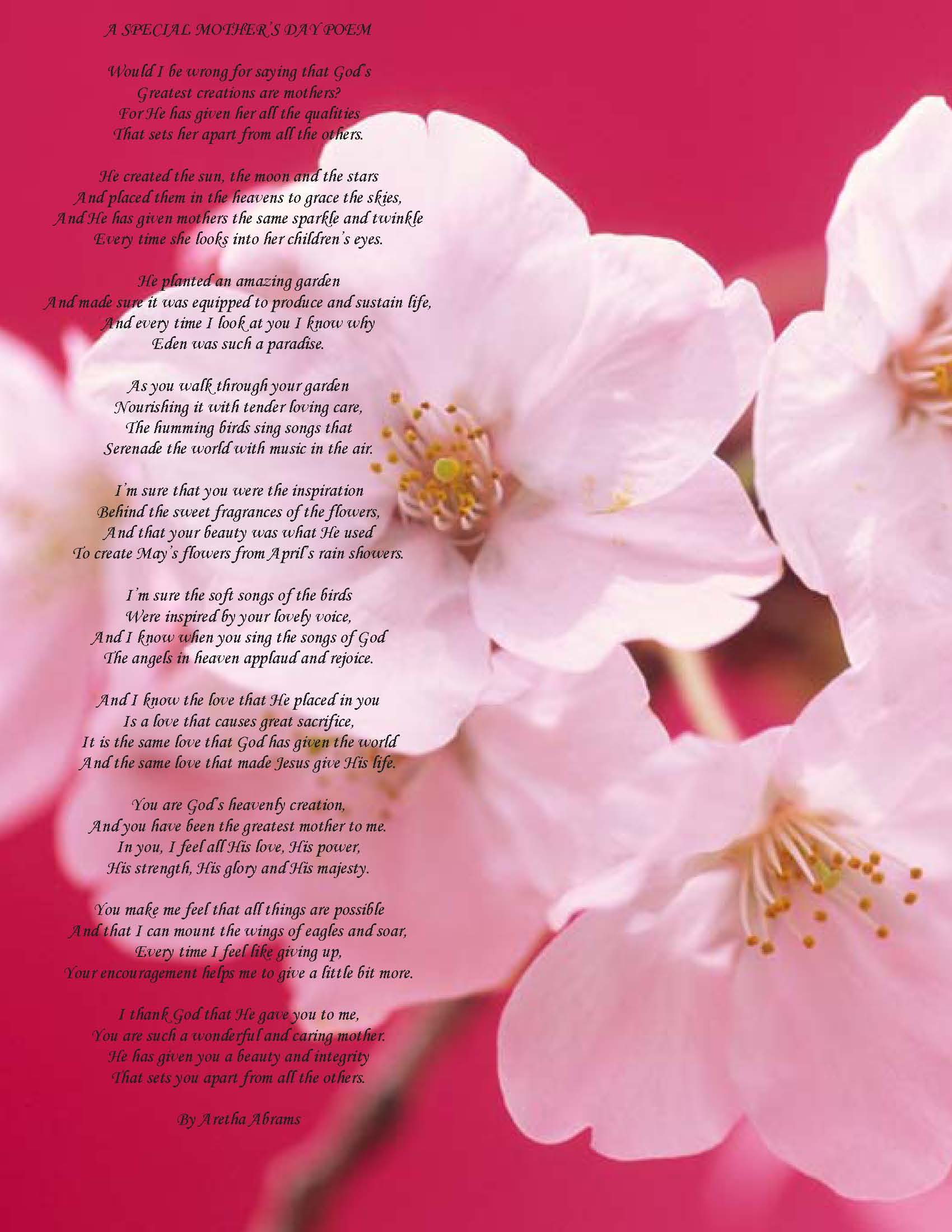 Mothers Day Inspirational Poems Free Mother Day Quotes Spiritual. Quotesgram