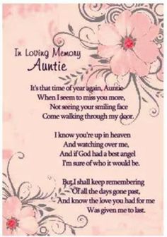 Happy Birthday In Heaven Auntie Dear Aunt Quotes. Quotesgram