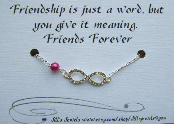 Best friend gift Infinity heart braceletBFF giftwith Friendship QuoteLong  Distance Friendbracel  Bff gifts Best friend gifts Gifts for friends