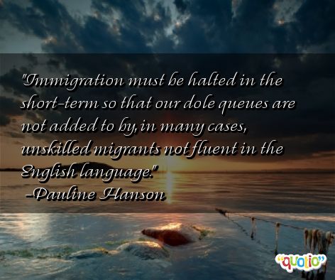 Immigration must be halted