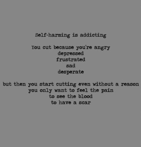 self harm cutting black and white