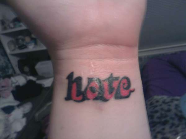 Love hate love pain ambigram.
