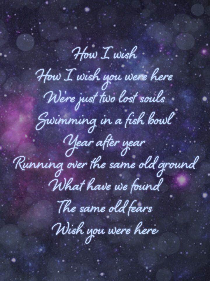 Pink Floyd Wish You Were Here Lyrics Words Quotes 8x10 or 