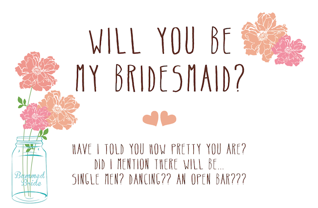 2017377824 bummed bride will you be my bridesmaid card rustic