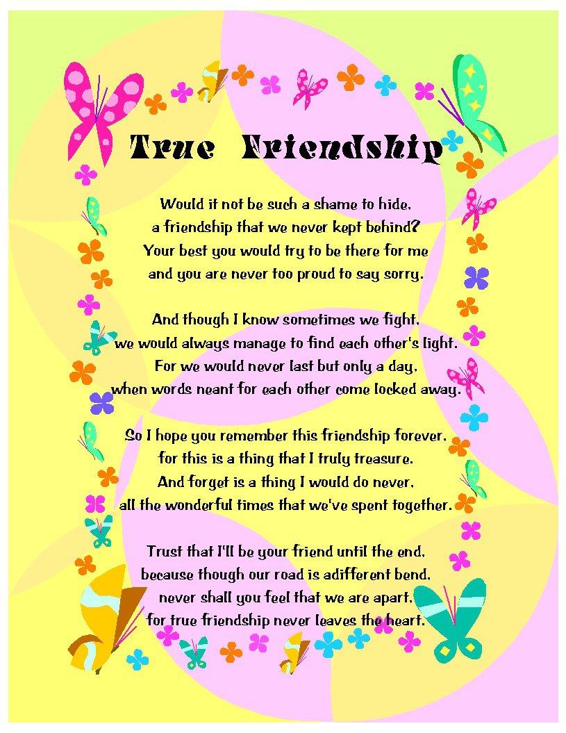 True Friendship Quotes And Poems.