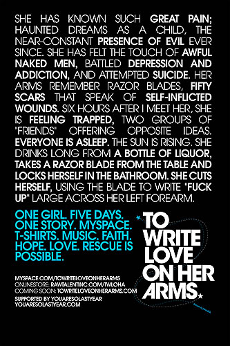 to write love on her arms quotes A drama centered around renee yohe and her battle with drugs, depression, and other life issues that ultimately leads to the founding of charity group to write . to write love on her arms quotes A drama centered around renee yohe and her battle with drugs, depression, and other life issues that ultimately leads to the founding of charity group to write .