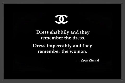 Coco Chanel Dress Quote Print Black Gold Wall Art Picture