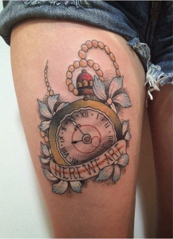 alice in wonderland pocket watch tattoo