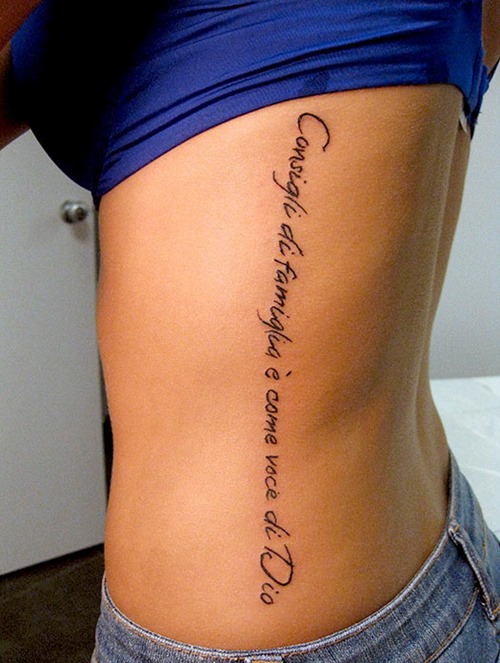 pics Waist Meaningful Rib Tattoos Quotes Female women rib tattoo quotes small quotesgram