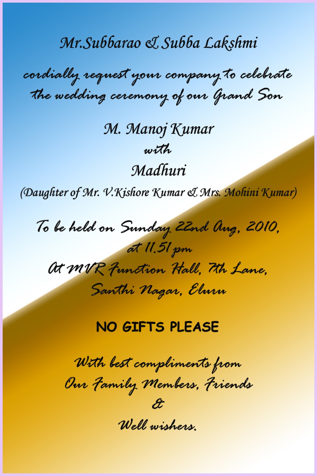 hindi Reception & wedding invitation card with envelope theme