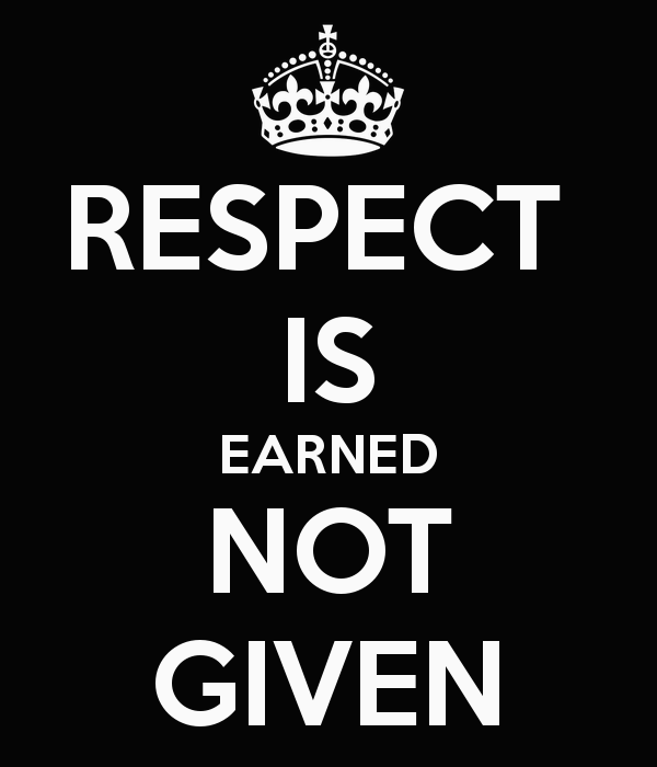 Respect Is Earned Not Given Quotes. QuotesGram