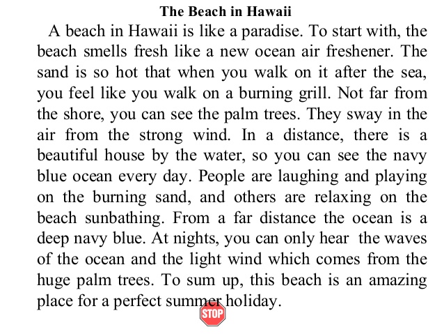 descriptive writing about a beach at night