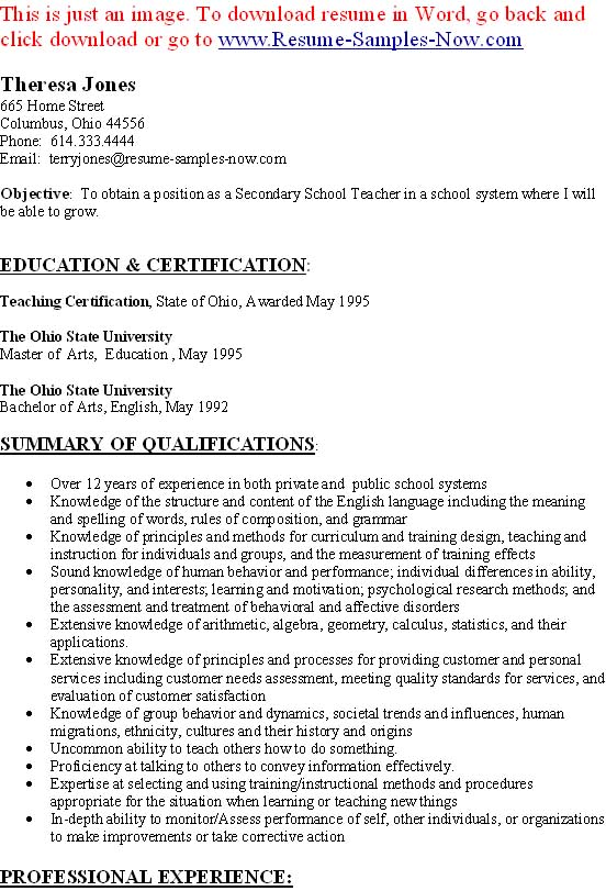 Teacher Resumes With Quotes. QuotesGram