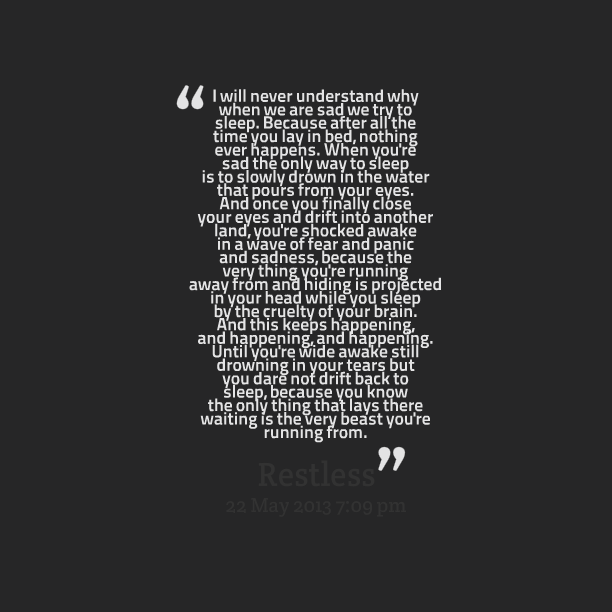 Sad Quotes About Sleeping. QuotesGram