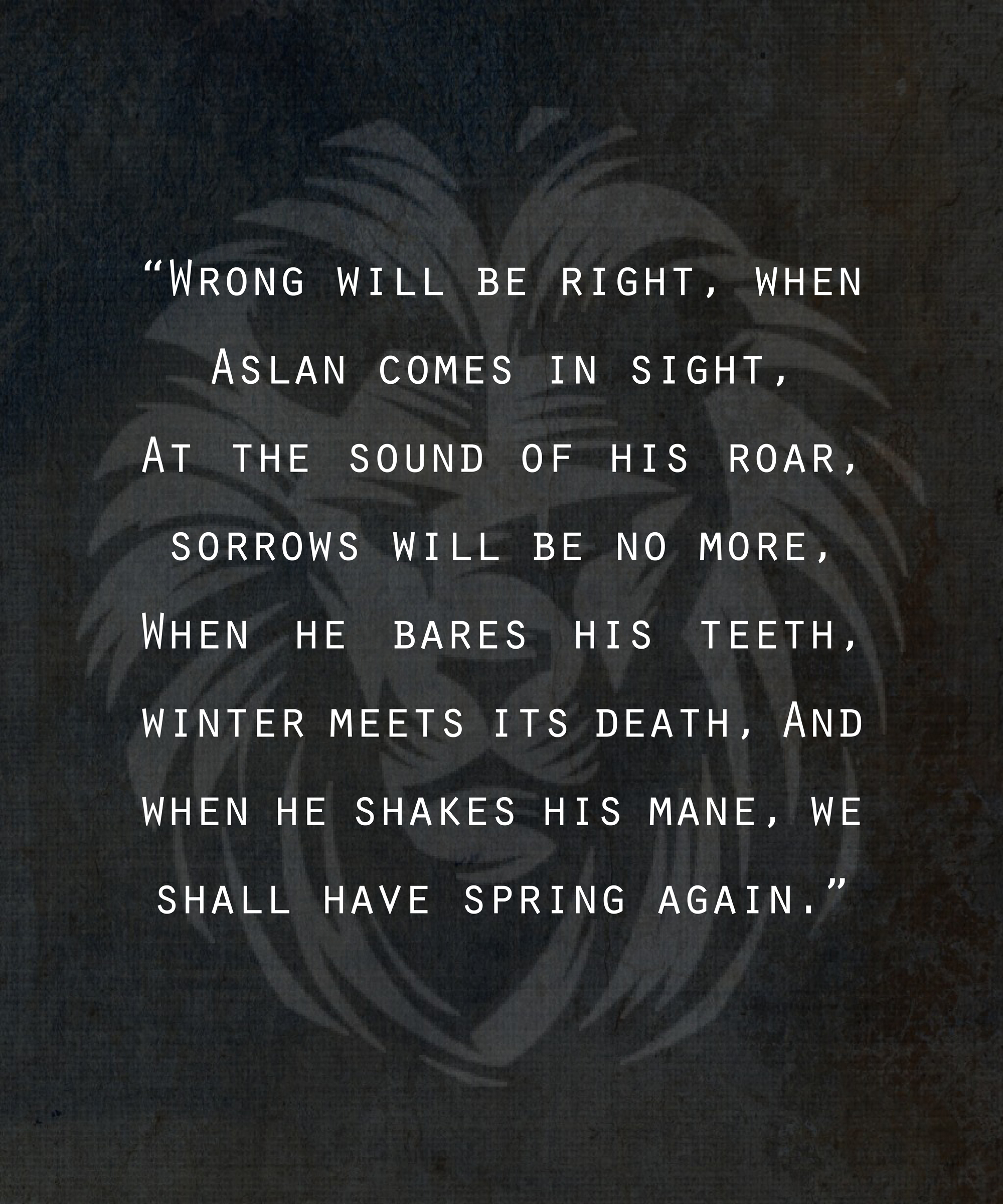 Inspirational Quotes From Aslan Narnia. QuotesGram