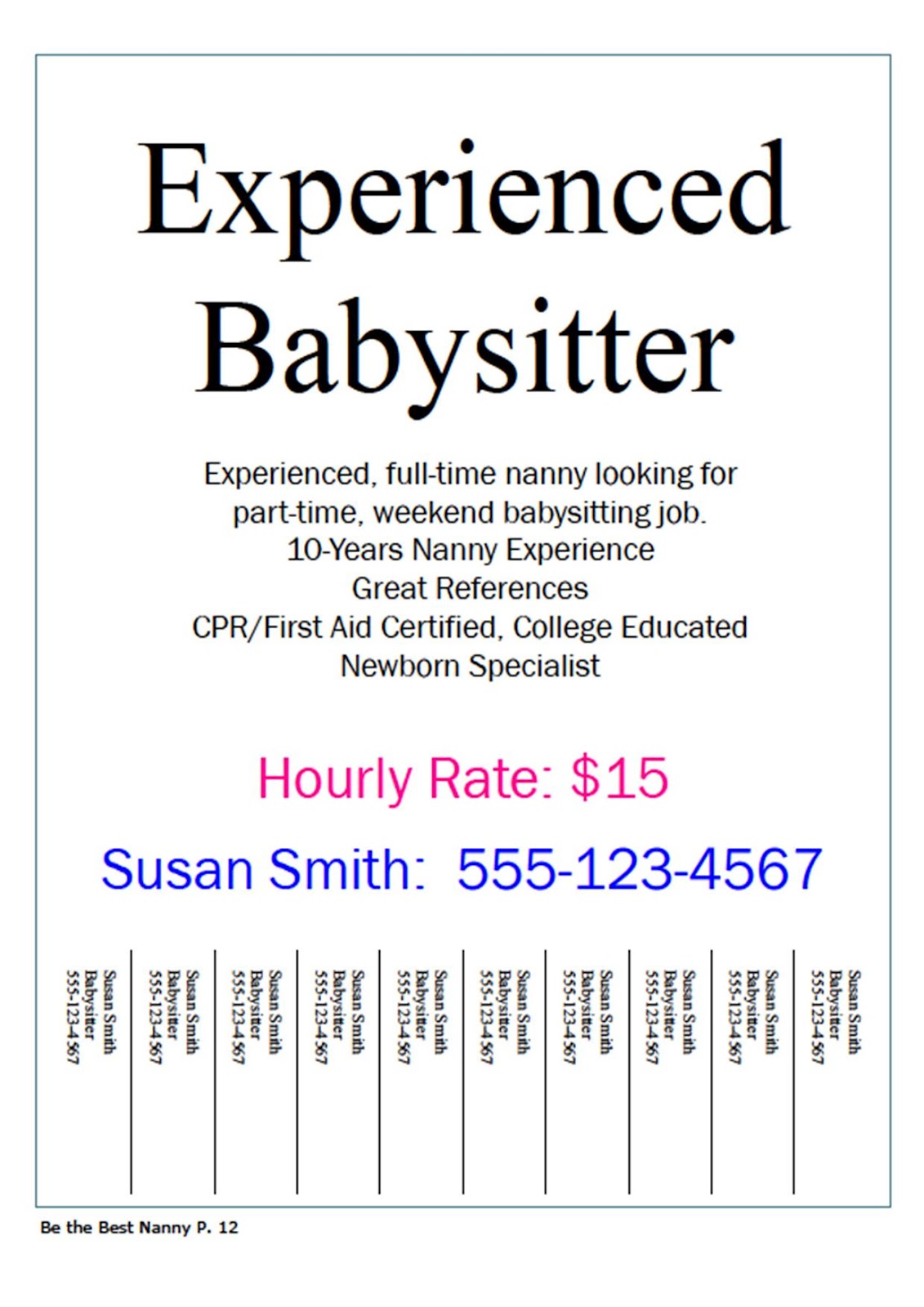 Babysitting Quotes For Flyers. QuotesGram With Regard To Babysitting Flyer Free Template
