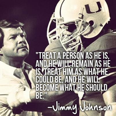 Coach Jimmy Johnson quote about results