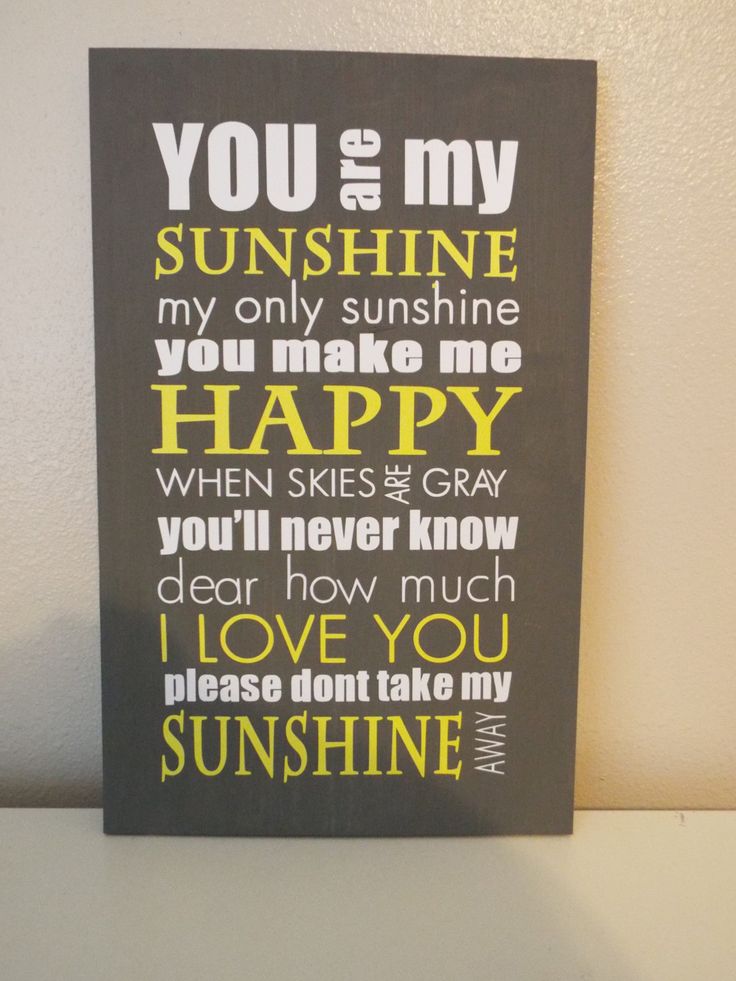 You Are My Sunshine White Heart Song Lyric Quote Print 
