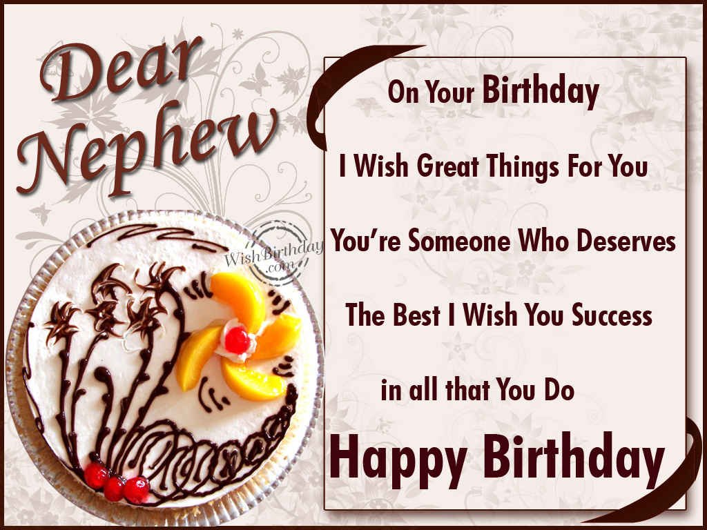 Happy Birthday To My Nephew Quotes Quotesgram