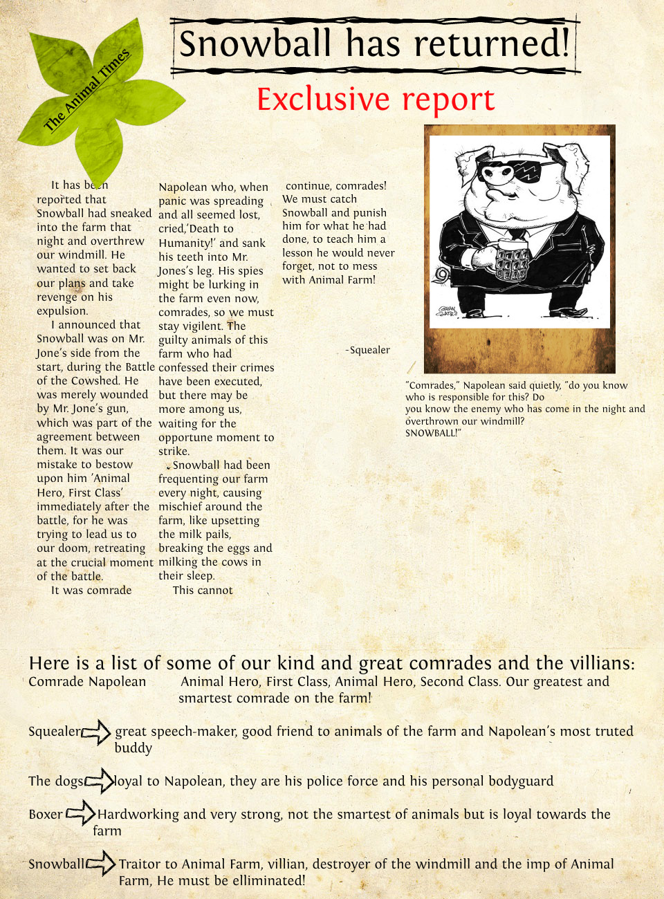 Animal Farm Snowball Quotes. QuotesGram
