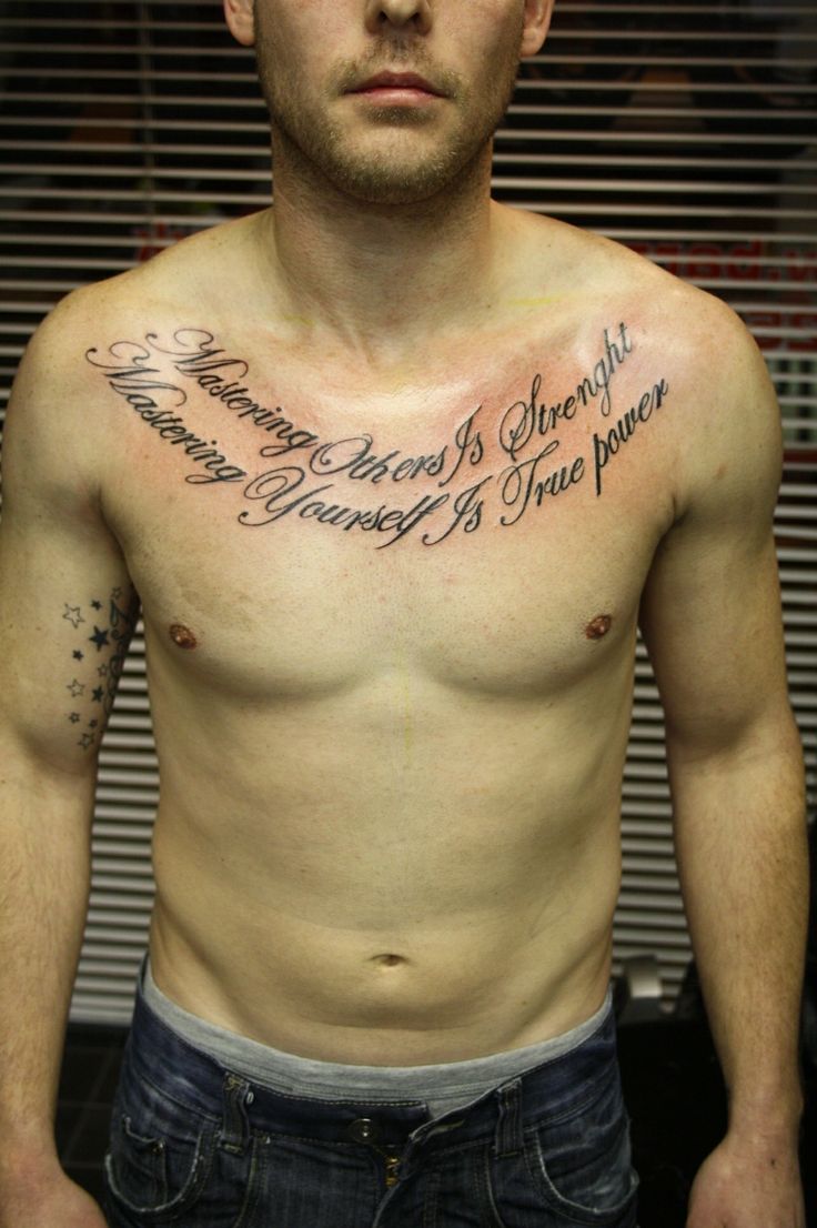 Chest Lettering Tattoo by Kid Kros