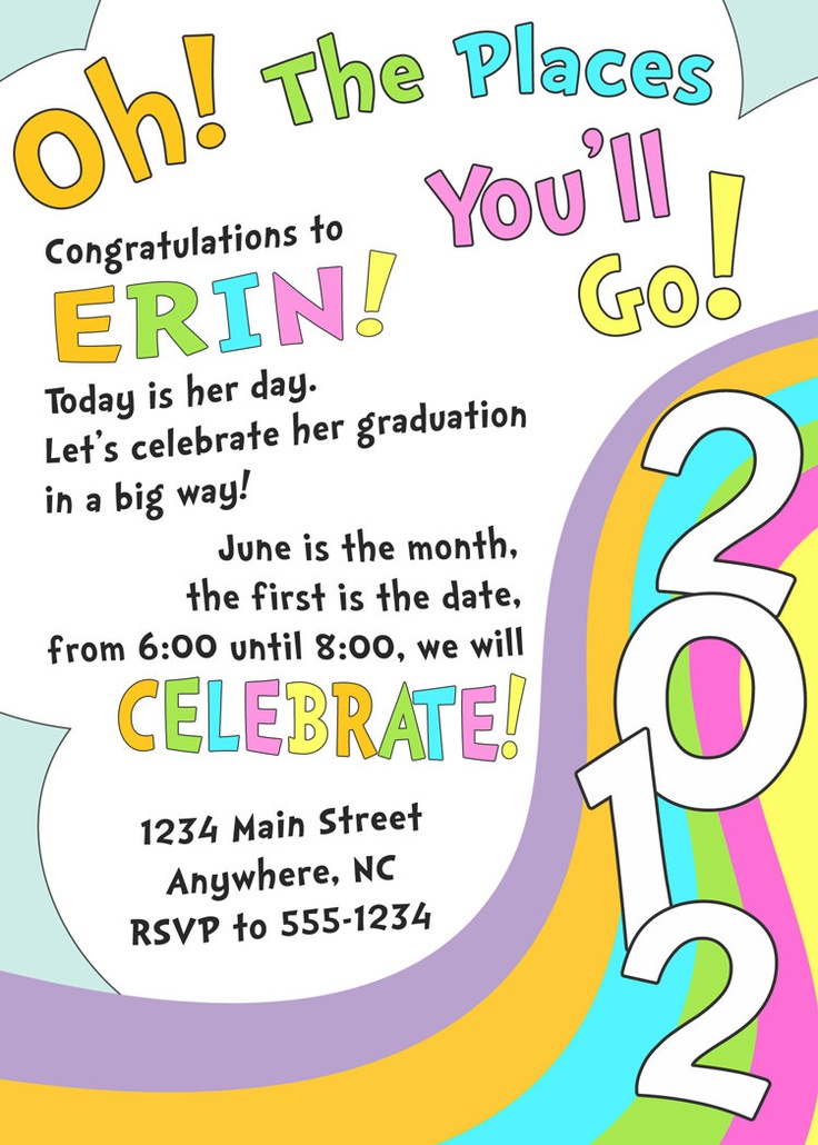 Dr Seuss Oh The Place Youll Go Printable Subway Art Graduation 