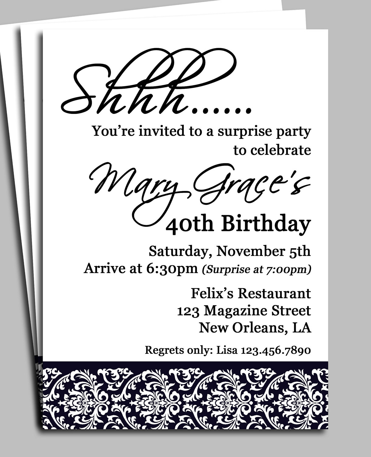 Adult Birthday Gray Twenty Five Invitation Surprise Birthday Party 25th Birthday Invite EDITABLE 25th Birthday Invitation