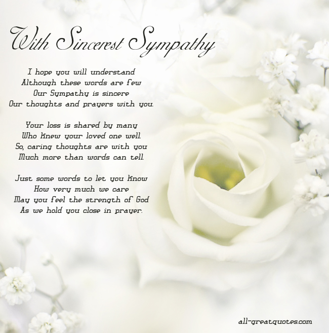 Sympathy Card Poems And Quotes. QuotesGram