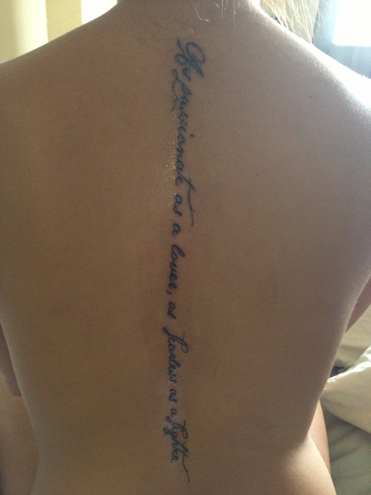 Quotes Tattoos Down Spine. QuotesGram