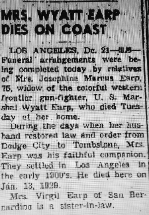 Josephine Marcus Tombstone Quotes. QuotesGram