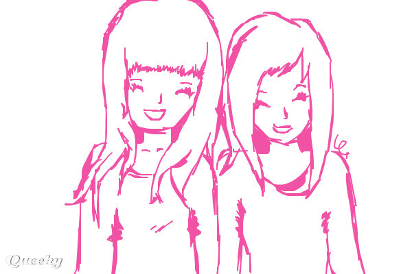 Cute Drawing Of Girls Sitting Next To Each Other Background Bff Picture To  Draw Background Image And Wallpaper for Free Download