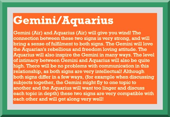 Gemini And Aquarius Love Compatibility
