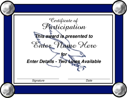 blue falcon award certificate pdf