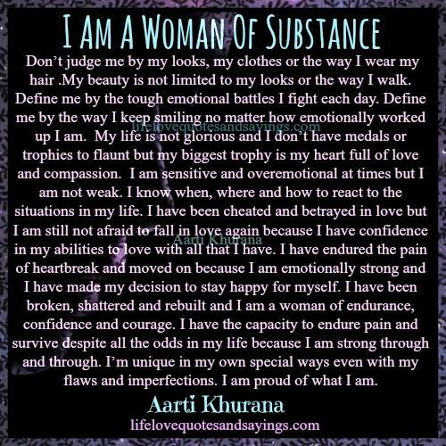 a woman of substance meaning