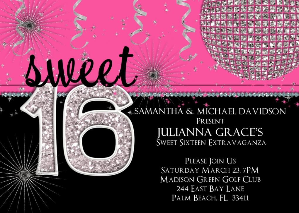 16th Birthday Party Invites Free Printable