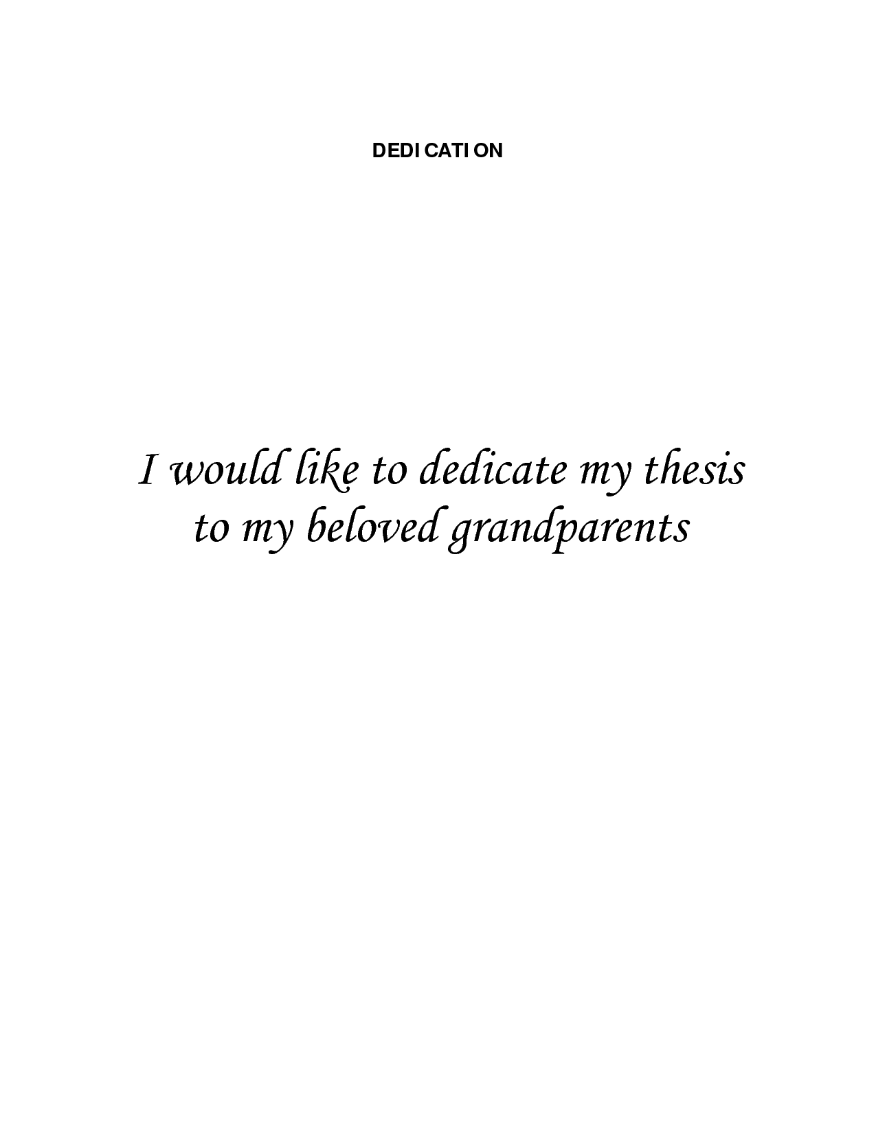 Best Dedication For Master Thesis