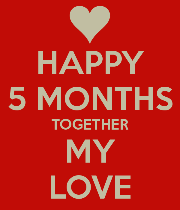 One month more. 5 Months together. Happy month. One month. One month together.