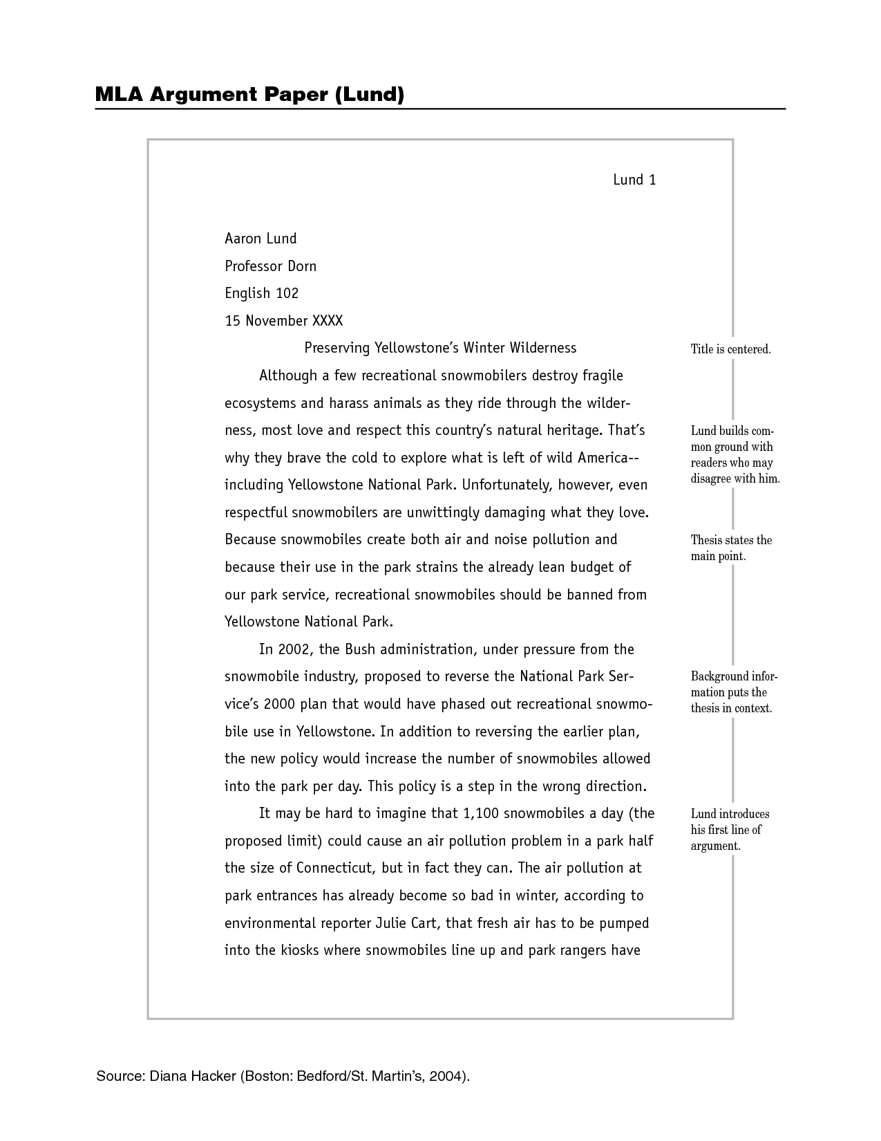 example of mla 9 essay