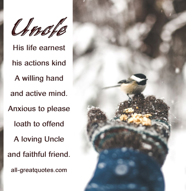 Losing A Uncle Poems In Memory Of Uncle Quotes. Quotesgram