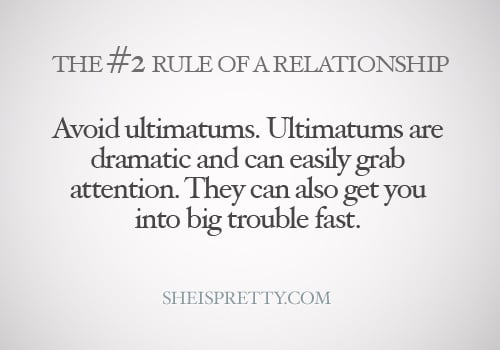 Are ultimatums bad for relationships?