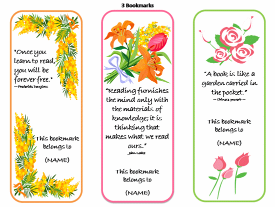 printable bookmarks with quotes quotesgram