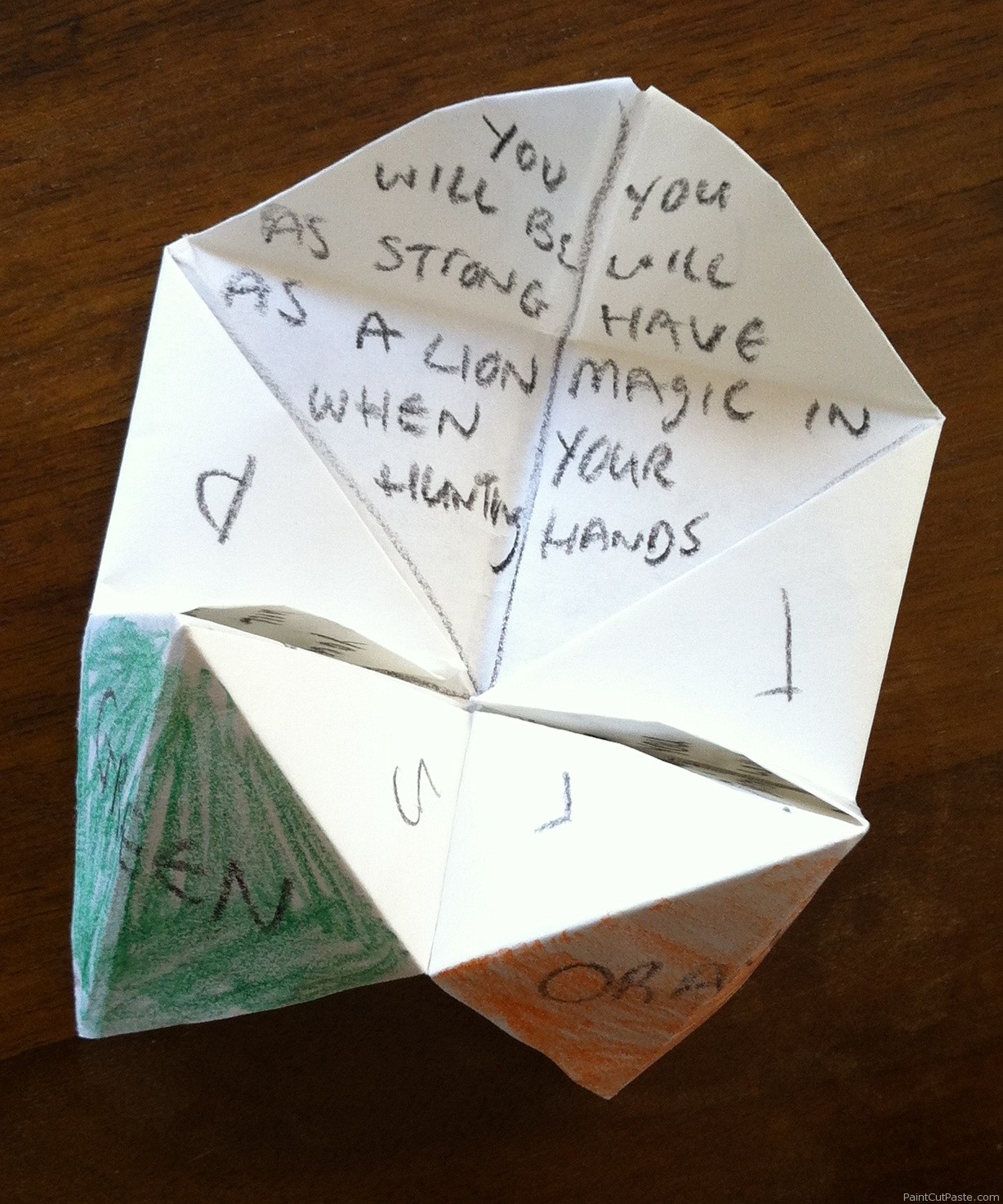 Paper Fortune Teller Quotes QuotesGram